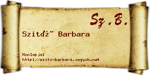 Szitó Barbara névjegykártya