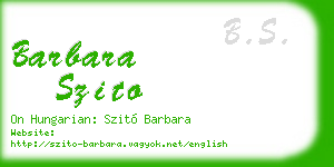 barbara szito business card